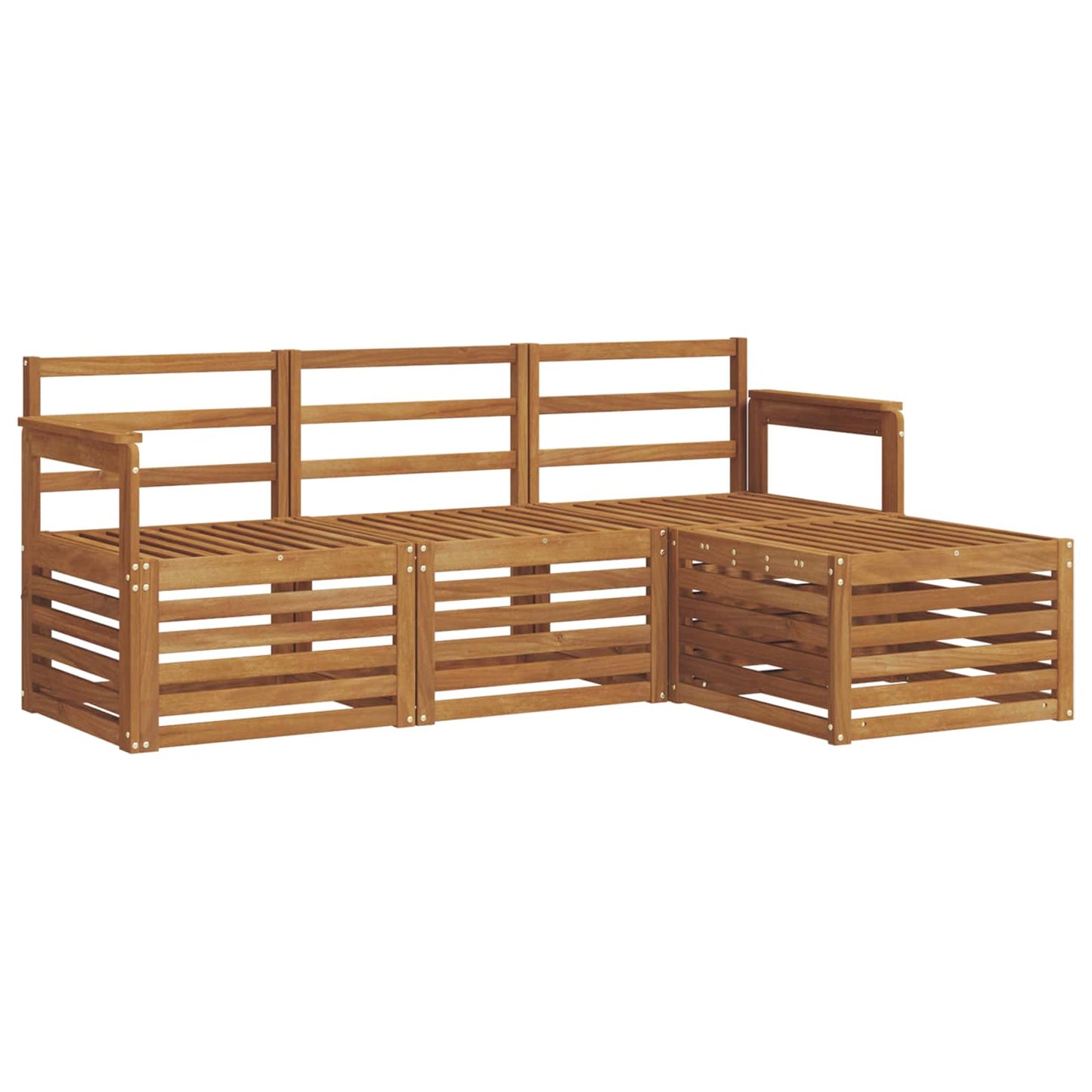 Sofasett 4 pcs Naturlig Solid akasietre vidaXL
