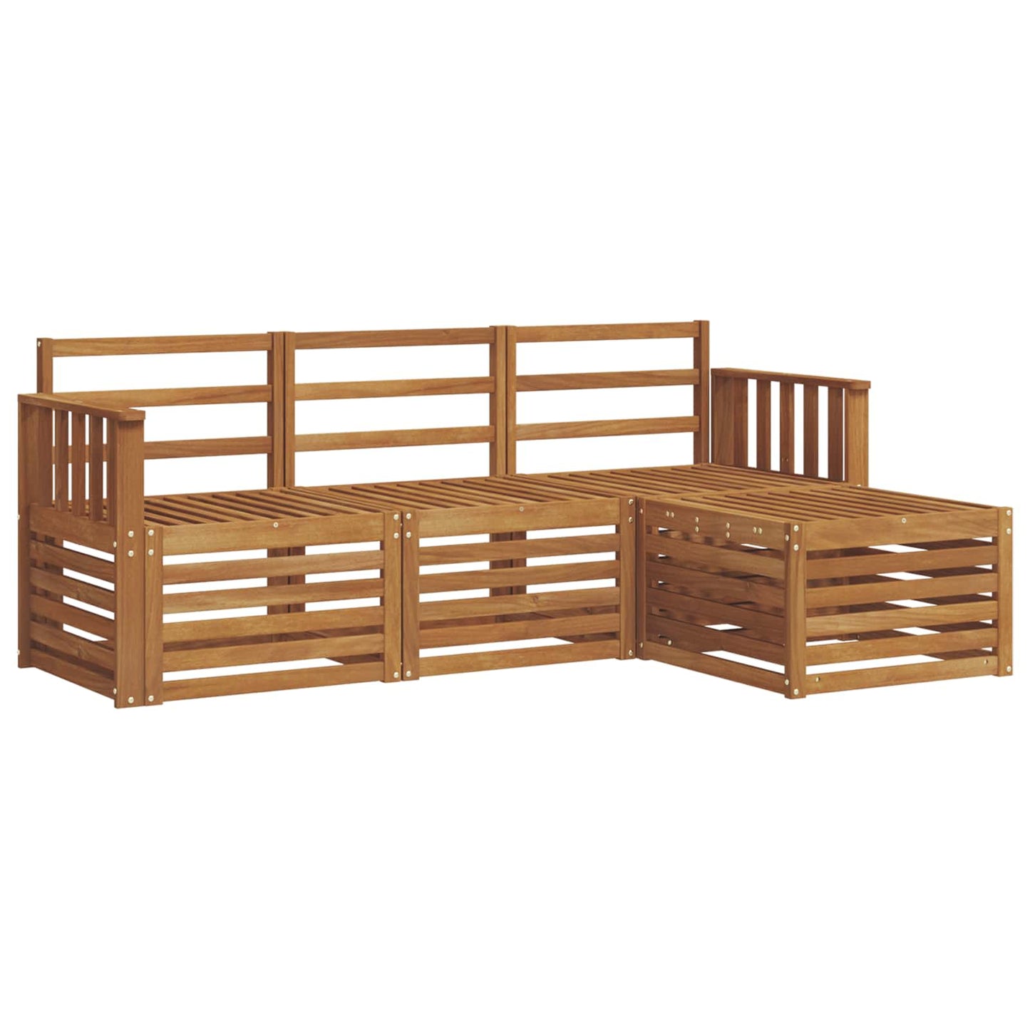 Sofasett 4 pcs Naturlig Solid akasietre vidaXL