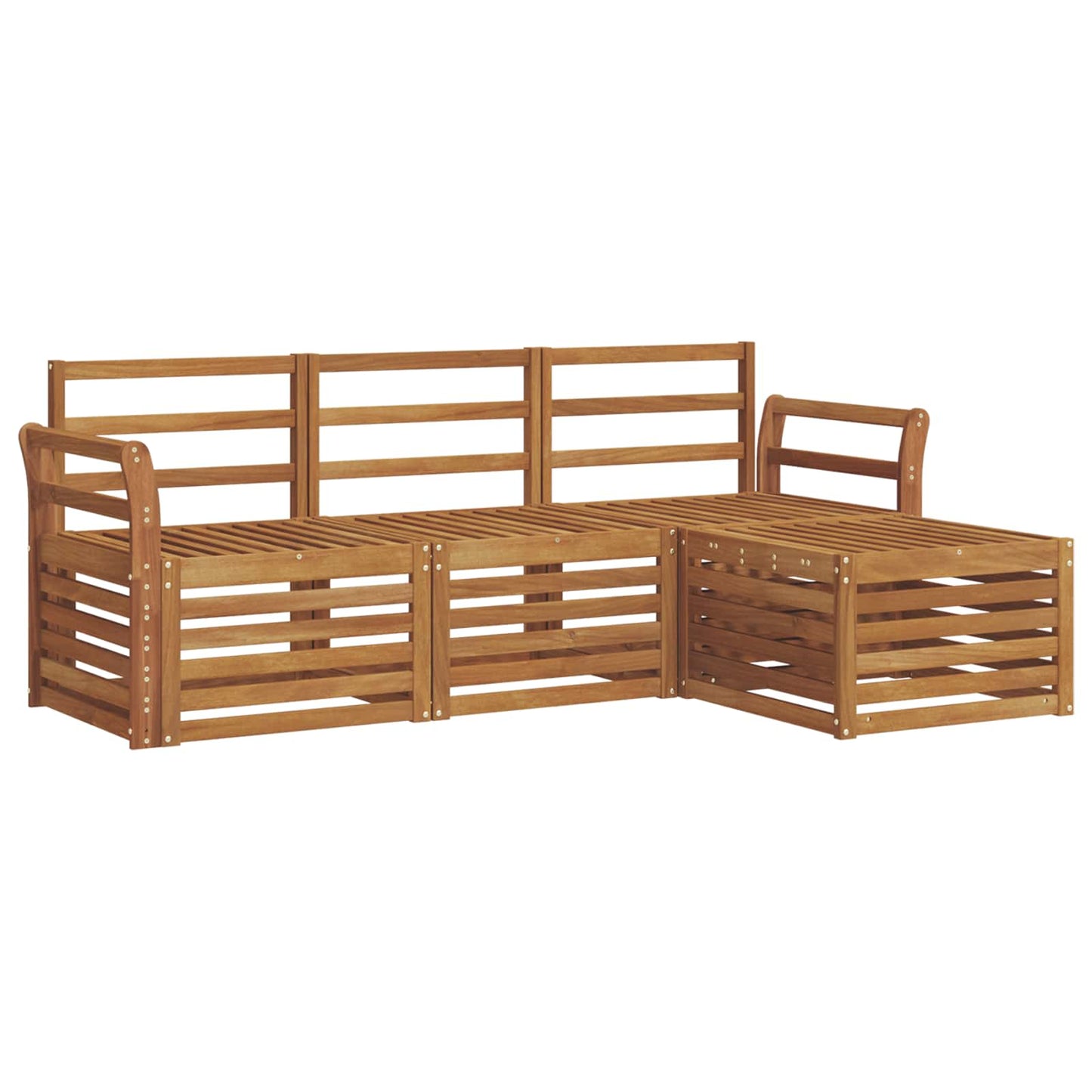 Sofasett 4 pcs Naturlig Solid akasietre vidaXL