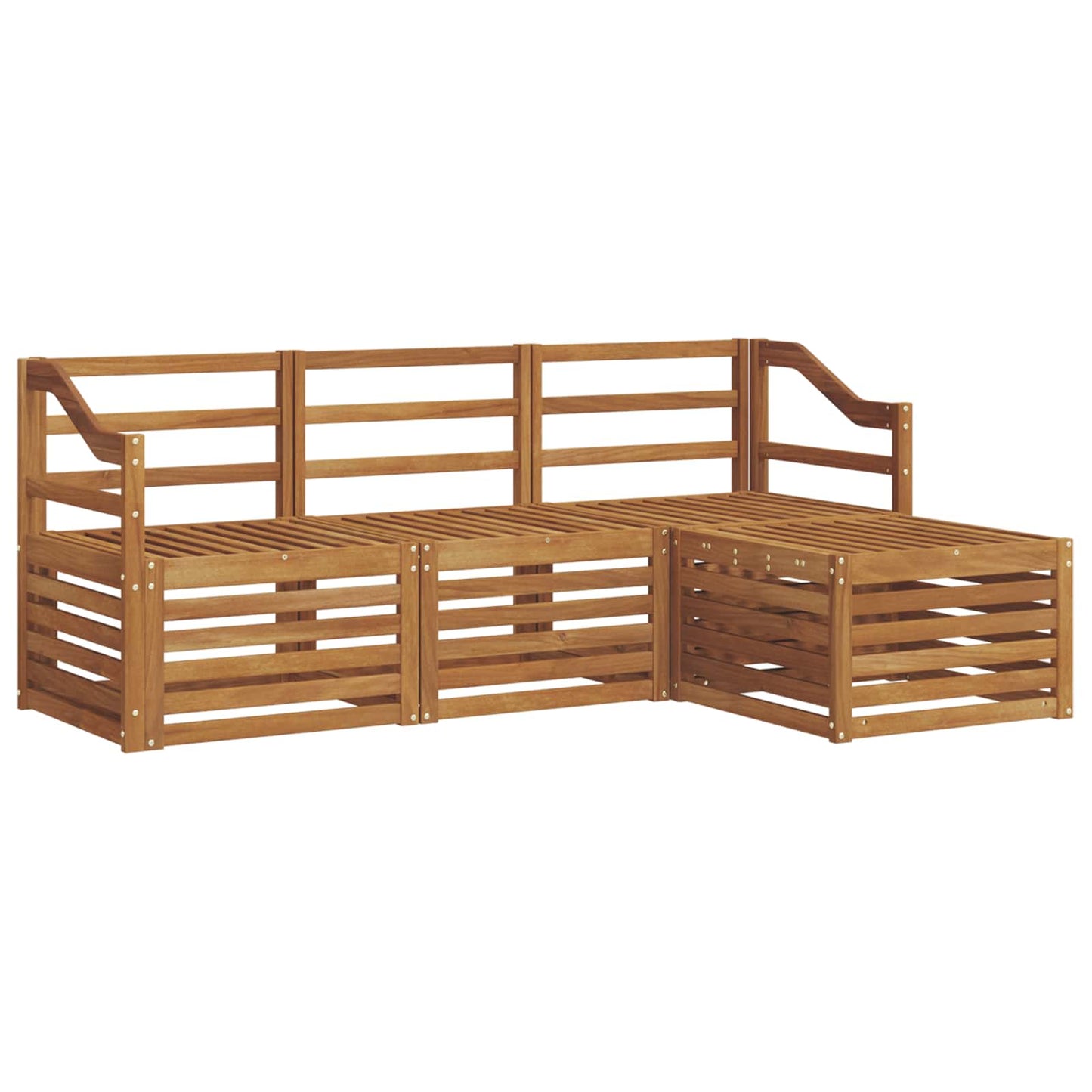 Sofasett 4 pcs Naturlig Solid akasietre vidaXL