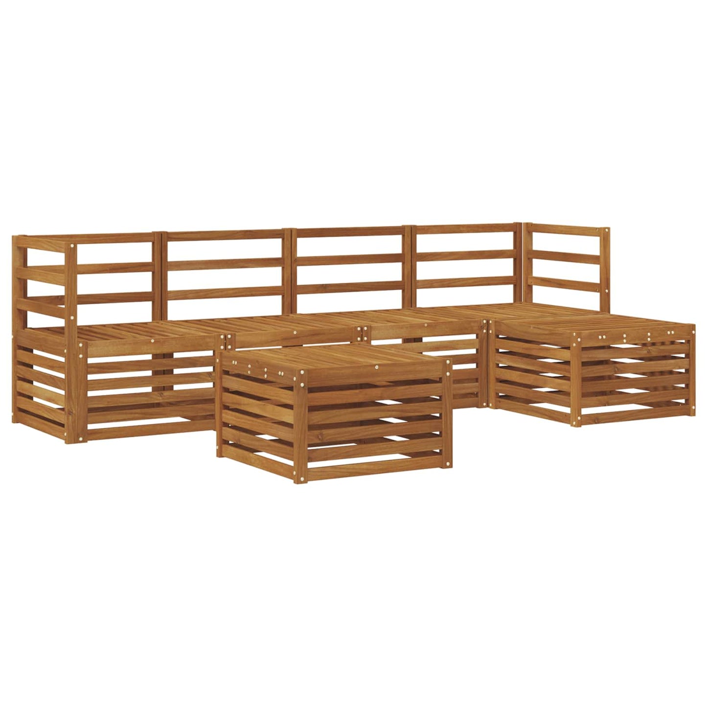 Sofasett 6 pcs Naturlig Solid akasietre vidaXL