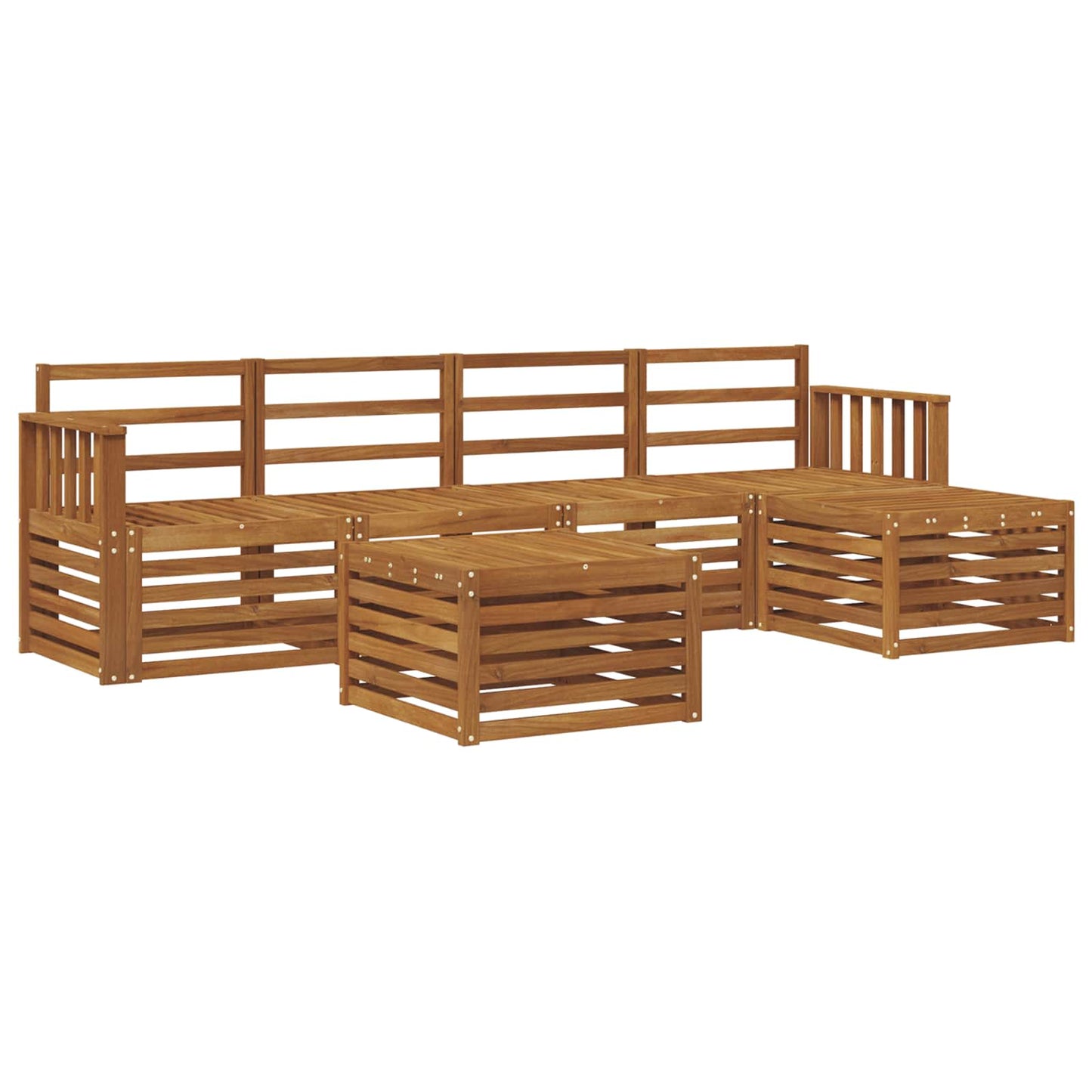 Sofasett 6 pcs Naturlig Solid akasietre vidaXL