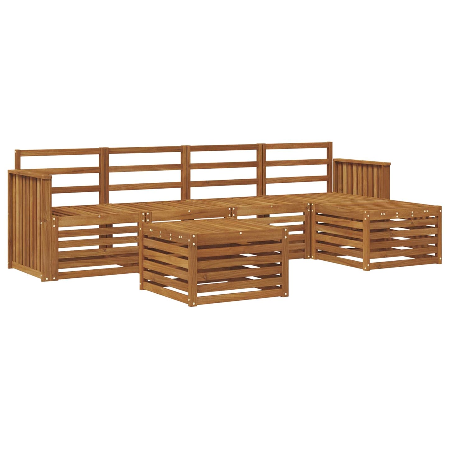 Sofasett 6 pcs Naturlig Solid akasietre vidaXL