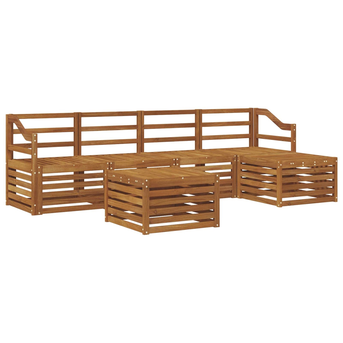 Sofasett 6 pcs Naturlig Solid akasietre vidaXL