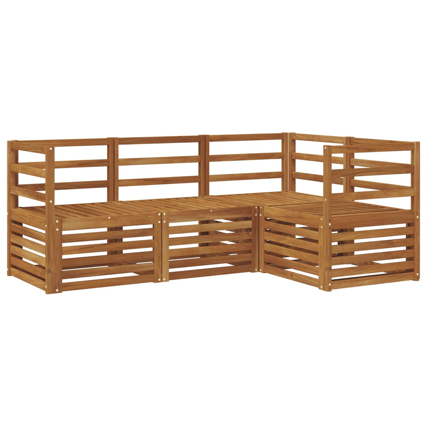 Sofasett 4 pcs Naturlig Solid akasietre vidaXL