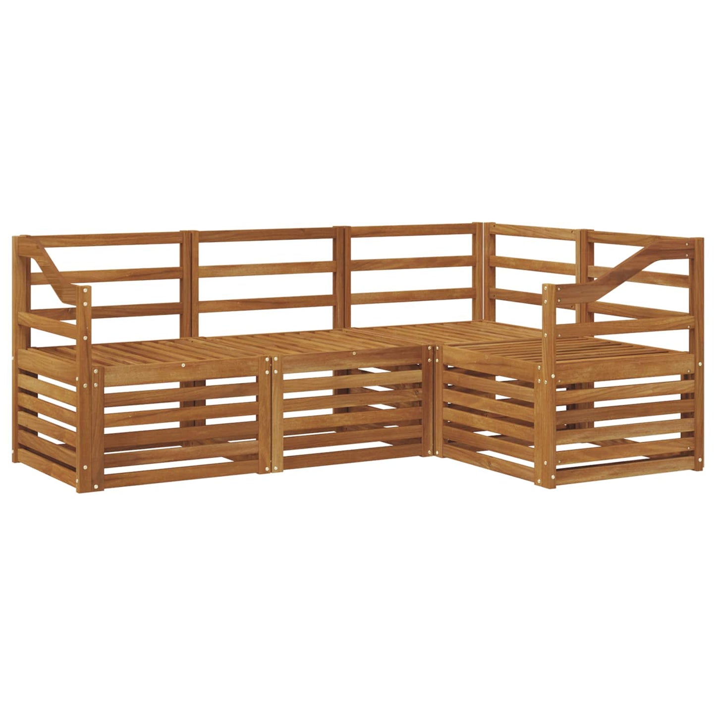 Sofasett 4 pcs Naturlig Solid akasietre vidaXL