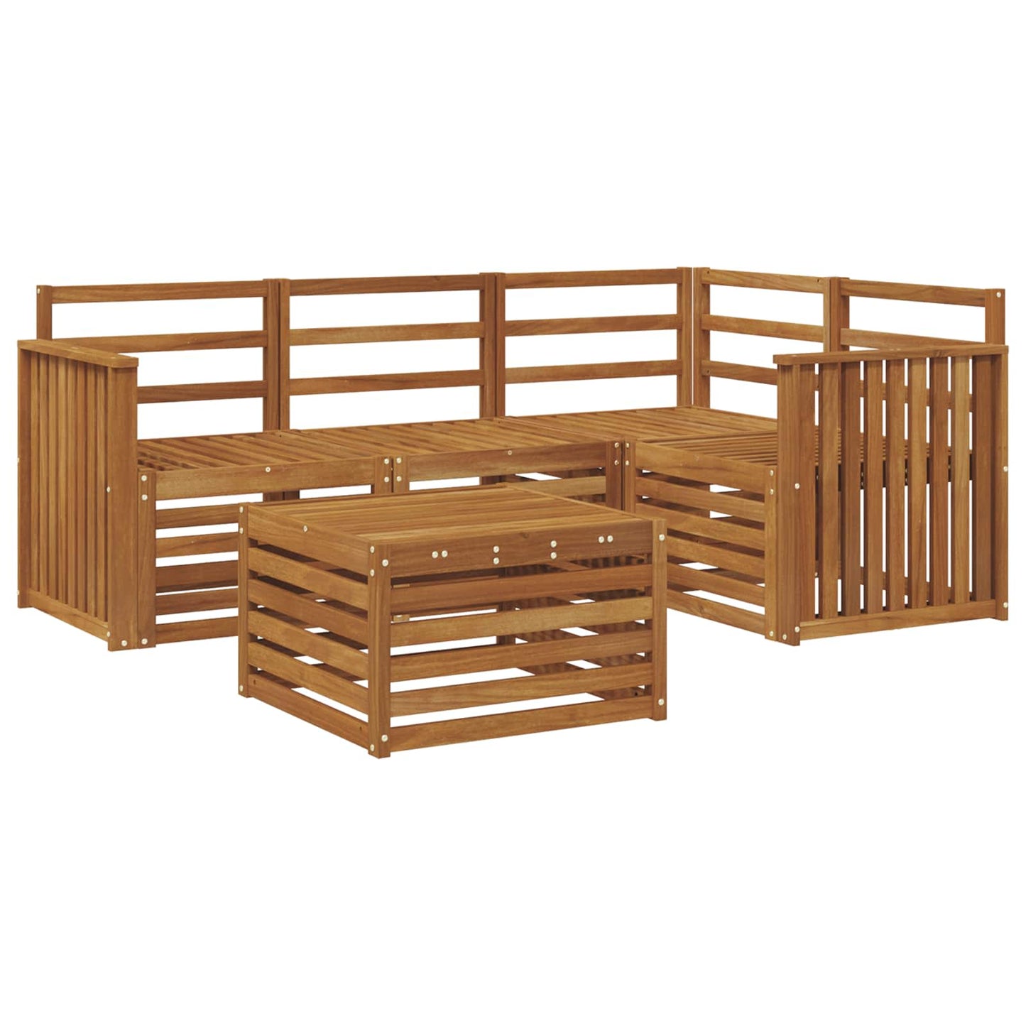 Utendørs sofa-sett 5 pcs Naturlig