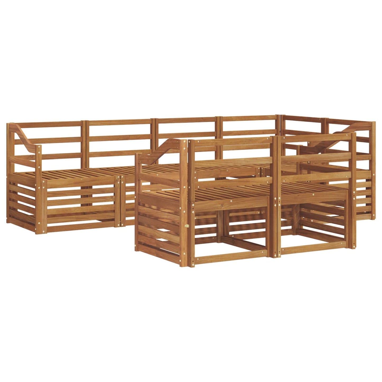 Seksjonssofa Sett 7 pcs Naturlig