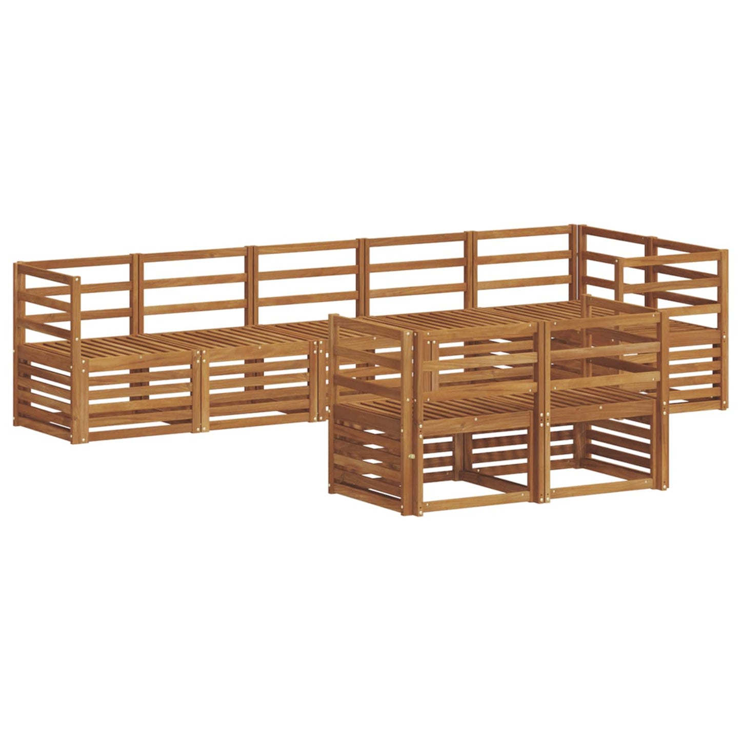 Sofasett 8 pcs Naturlig Solid akasietre