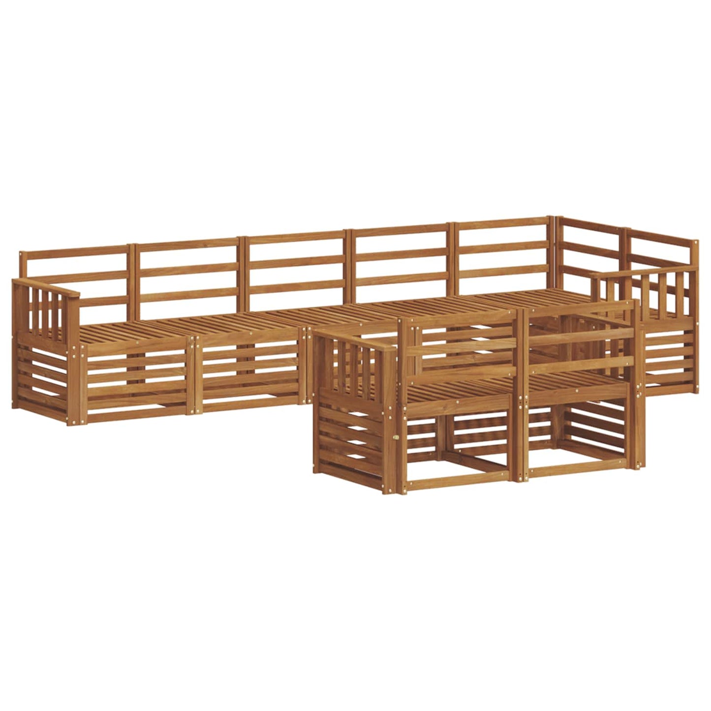 Sofasett 8 pcs Naturlig Solid akasietre