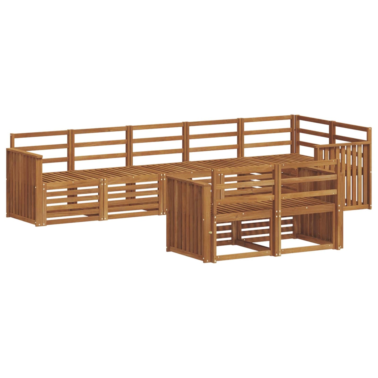 Sofasett 8 pcs Naturlig Solid akasietre