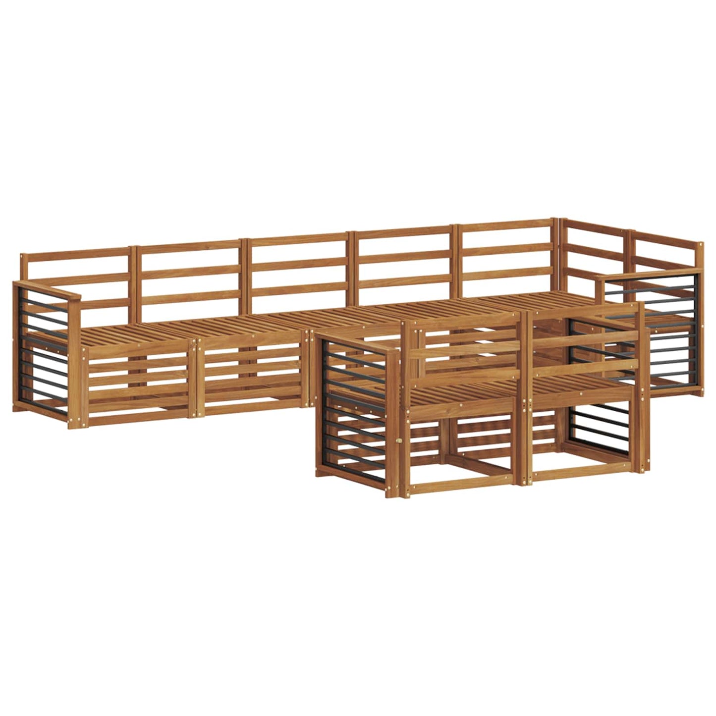 Sofasett 8 pcs Naturlig Solid akasietre