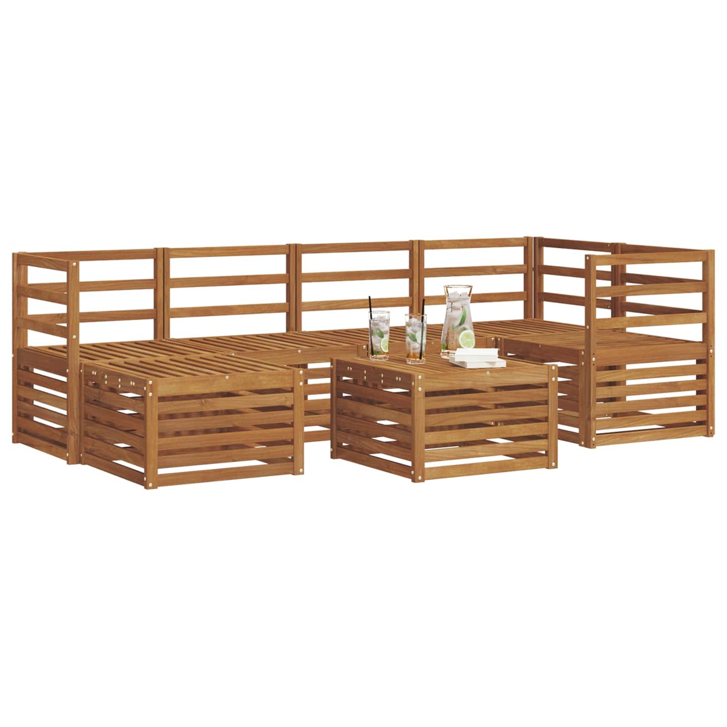 Sofasett Naturlig Solid akasietre vidaXL