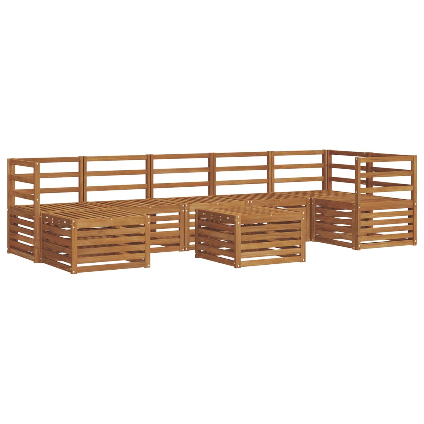 Utendørs sofa-sett 8 pcs Naturlig Solid akasietre