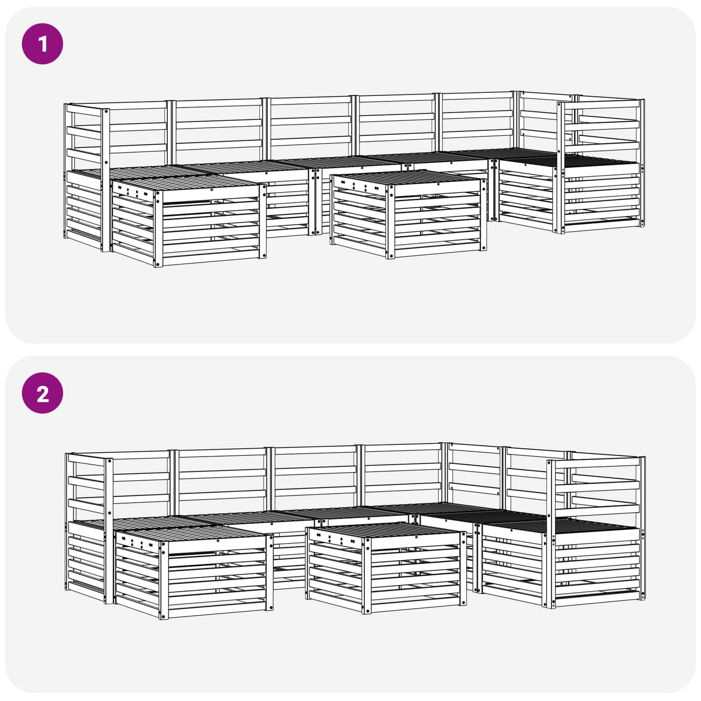 Utendørs sofa-sett 8 pcs Naturlig Solid akasietre