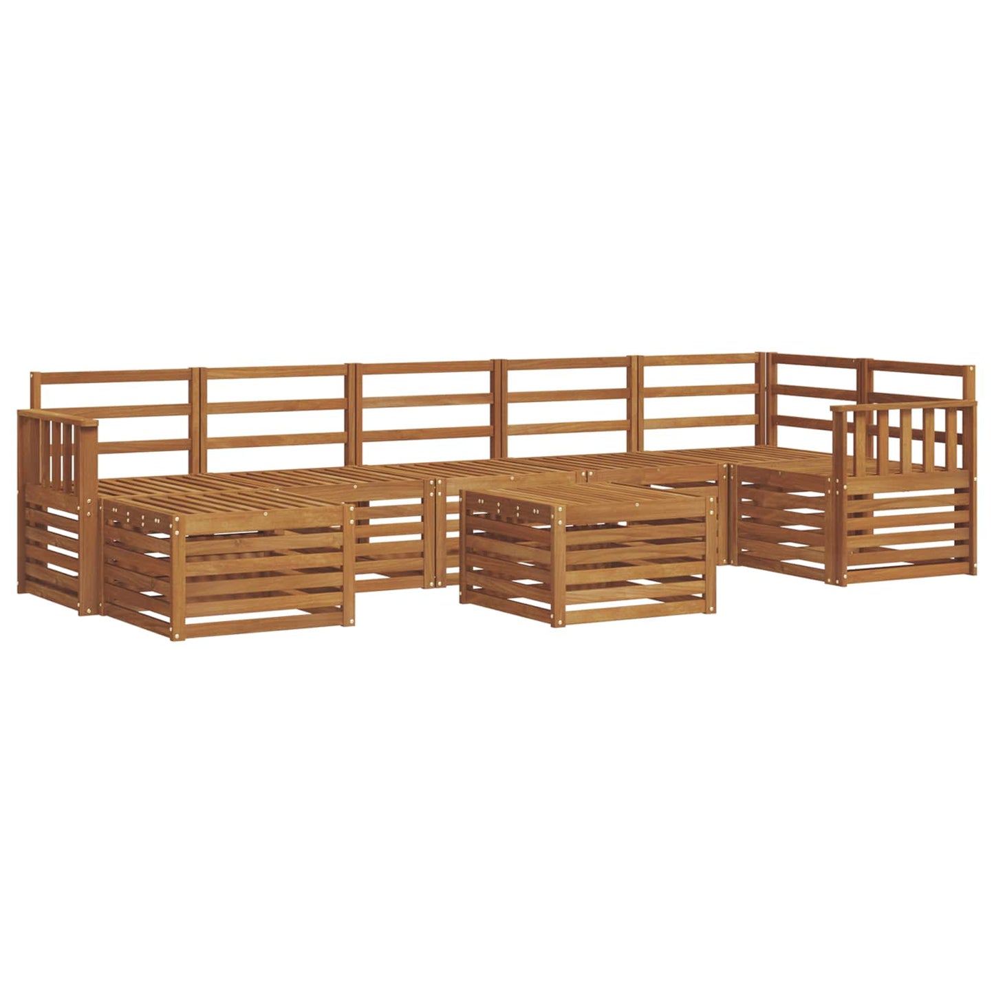 Utendørs sofa-sett 8 pcs Naturlig Solid akasietre
