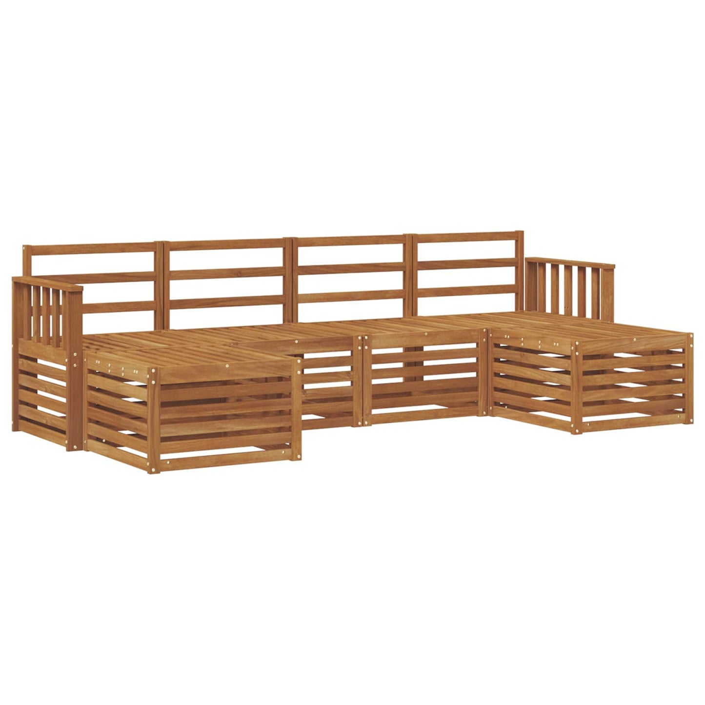 Sofasett 6 pcs Naturlig Solid akasietre vidaXL