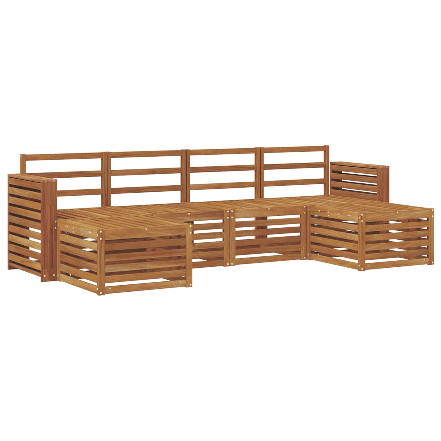 Sofasett 6 pcs Naturlig Solid akasietre vidaXL