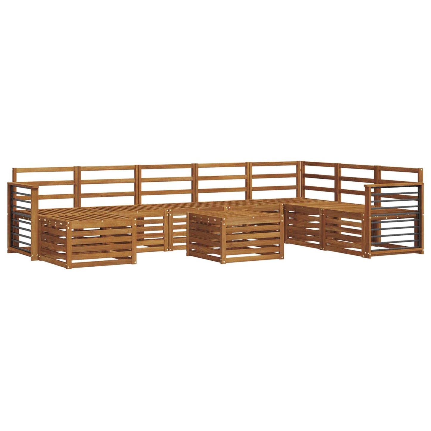 Sofasett Naturlig Solid akasietre vidaXL