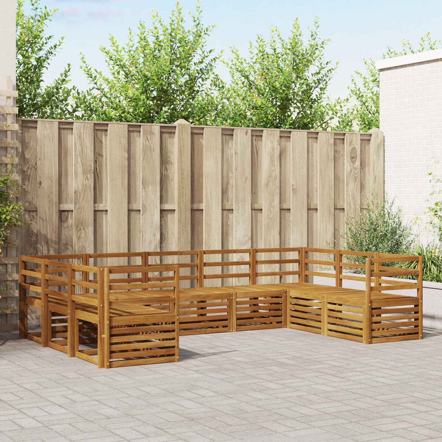 Seksjonssofa Sett 9 pcs Naturlig