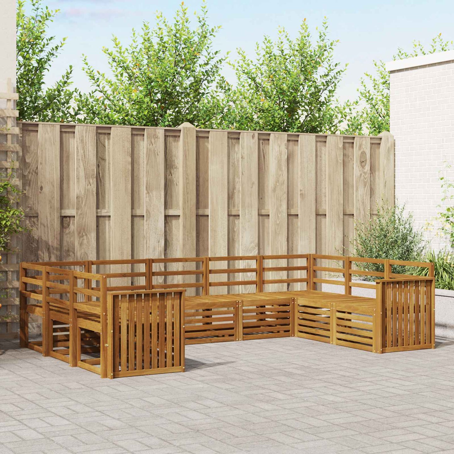 Seksjonssofa Sett 9 pcs Naturlig