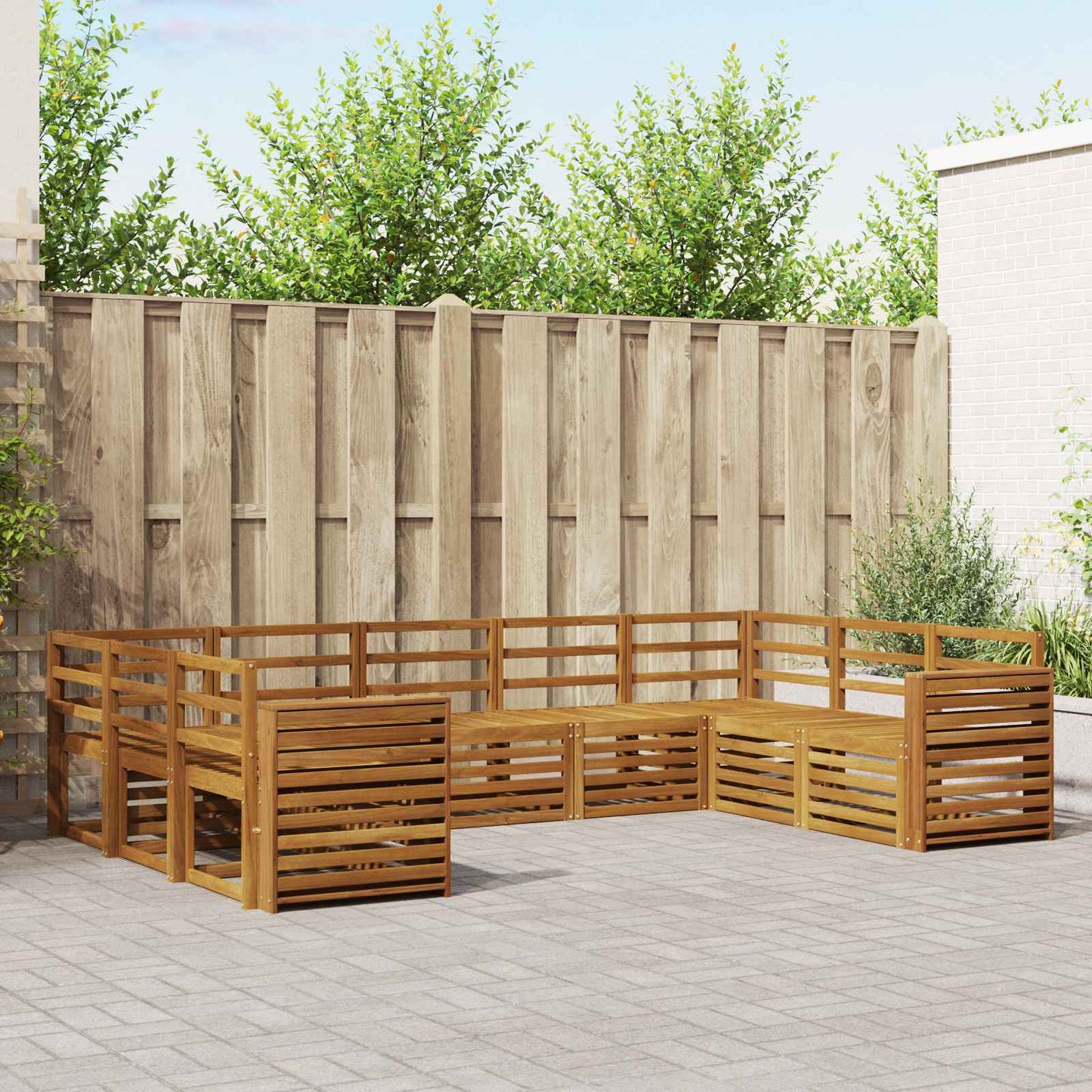 Seksjonssofa Sett 9 pcs Naturlig