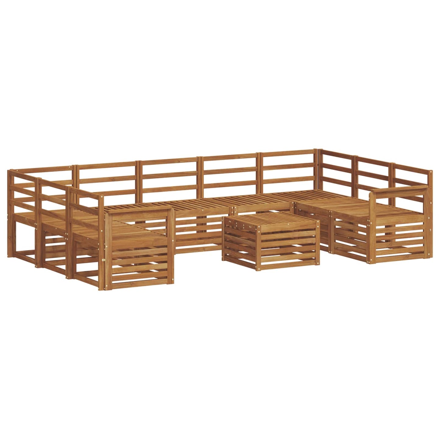 Sofasett 10 pcs Naturlig Solid akasietre