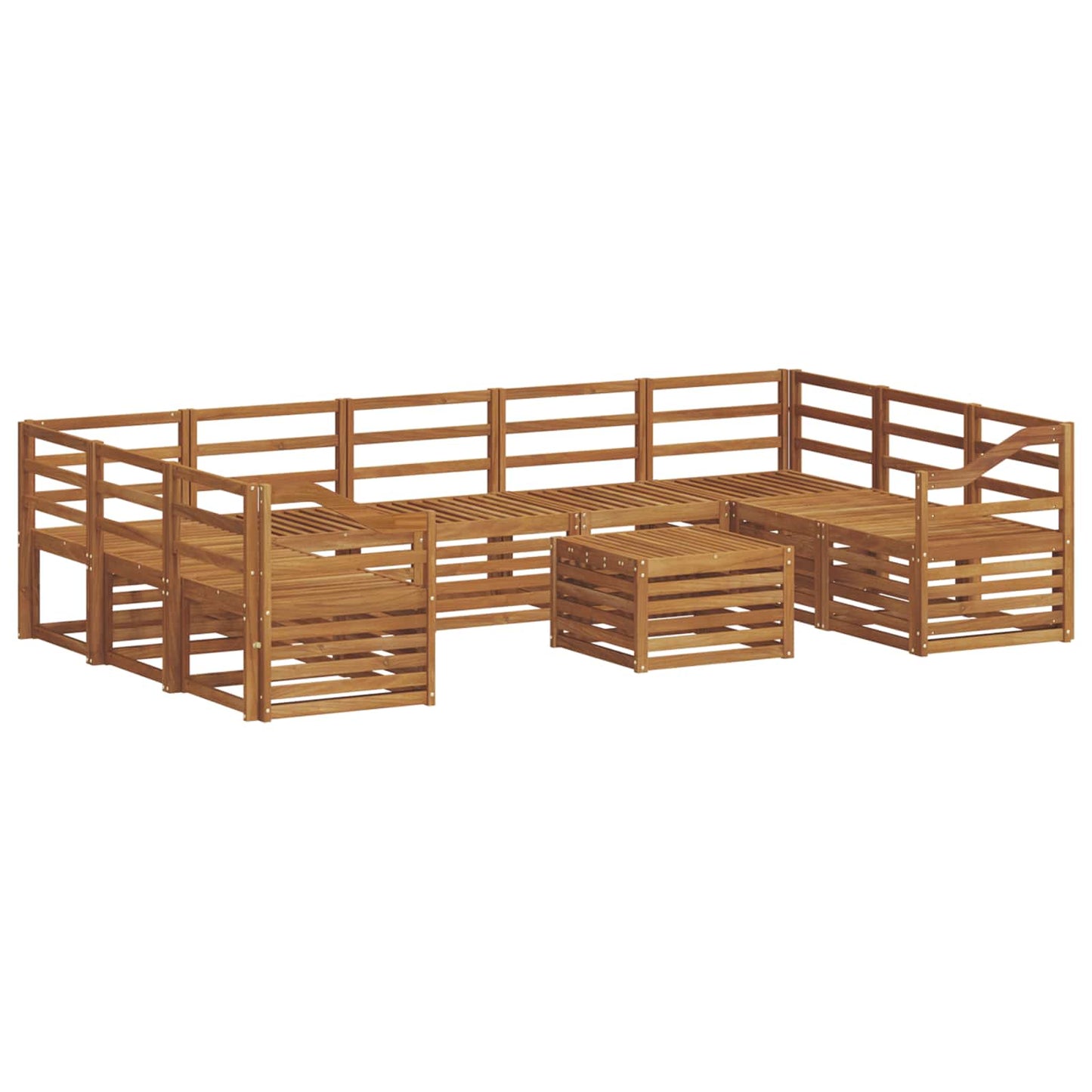 Sofasett 10 pcs Naturlig Solid akasietre