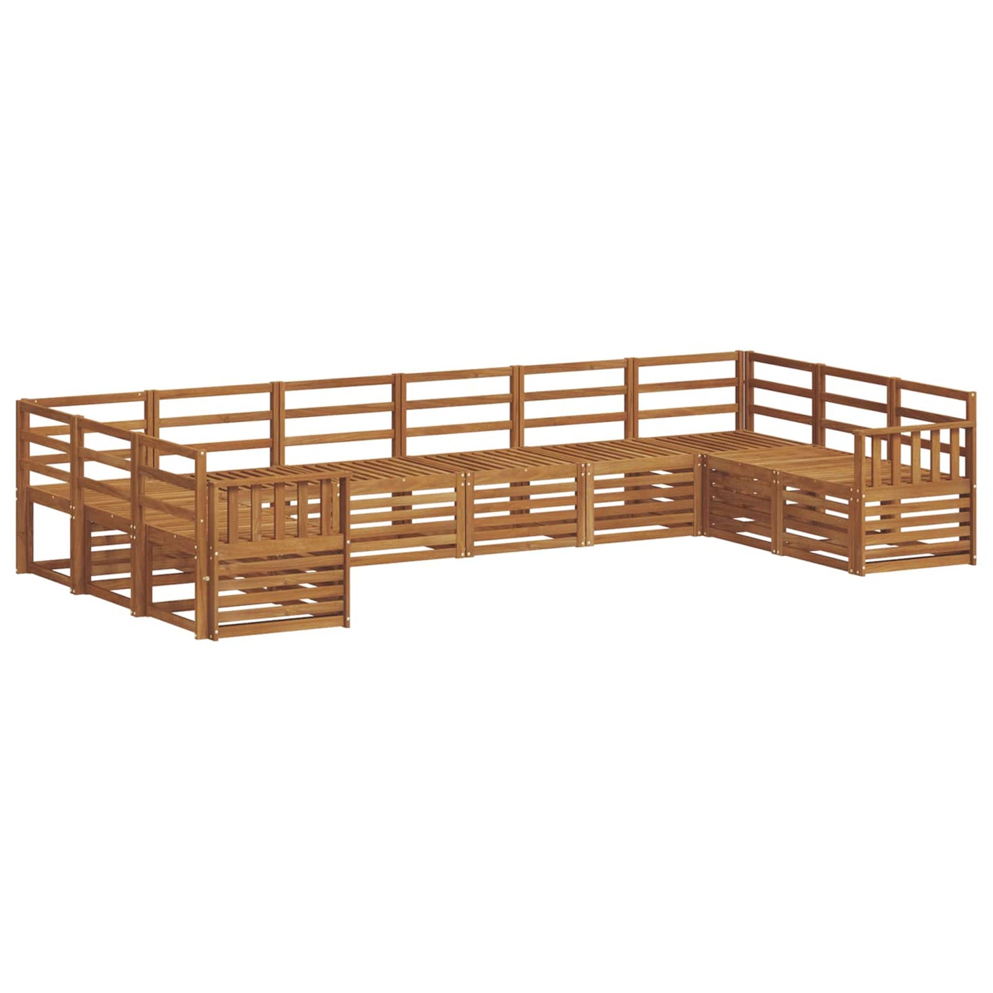 Sofasett 10 pcs Naturlig Solid akasietre vidaXL