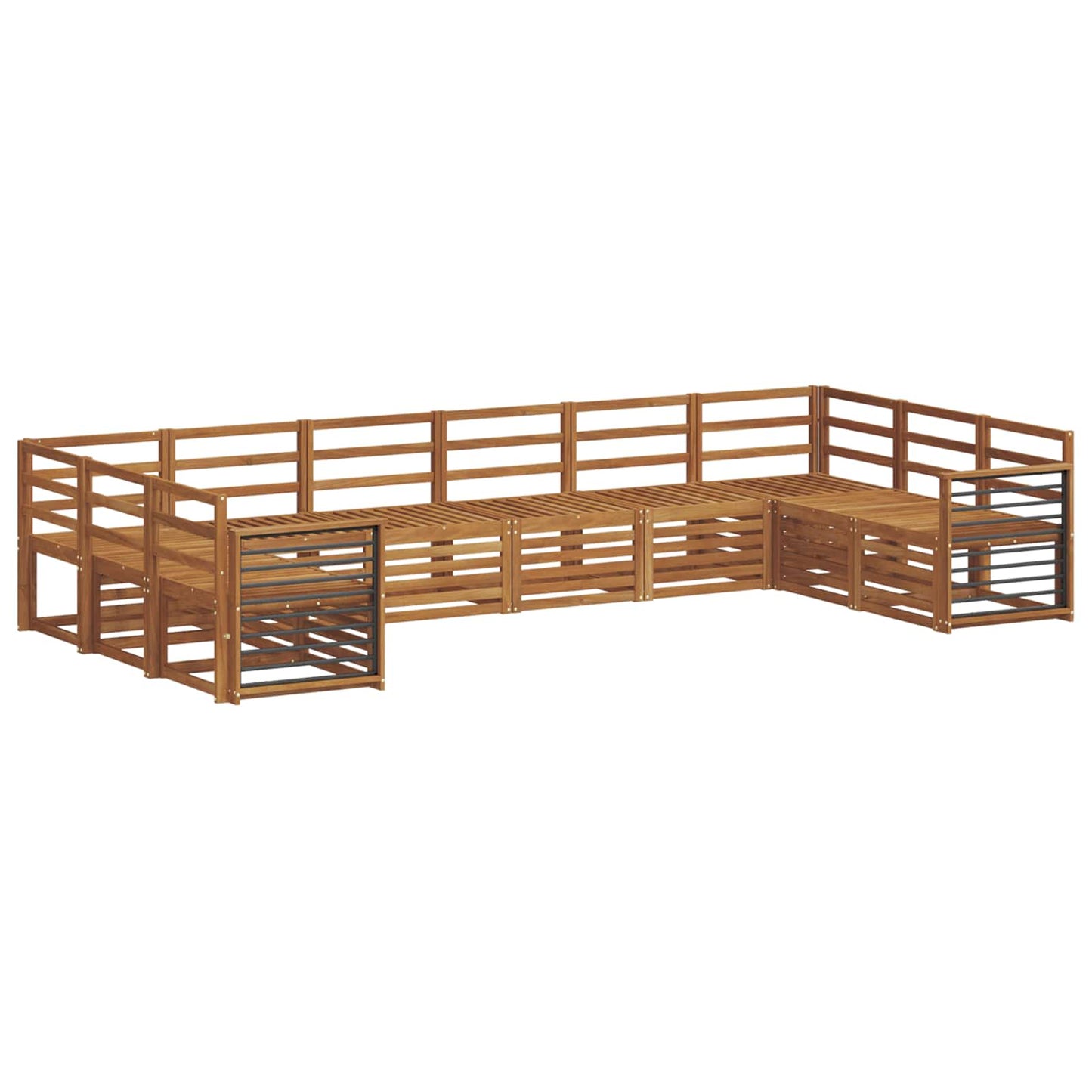 Sofasett 10 pcs Naturlig Solid akasietre vidaXL
