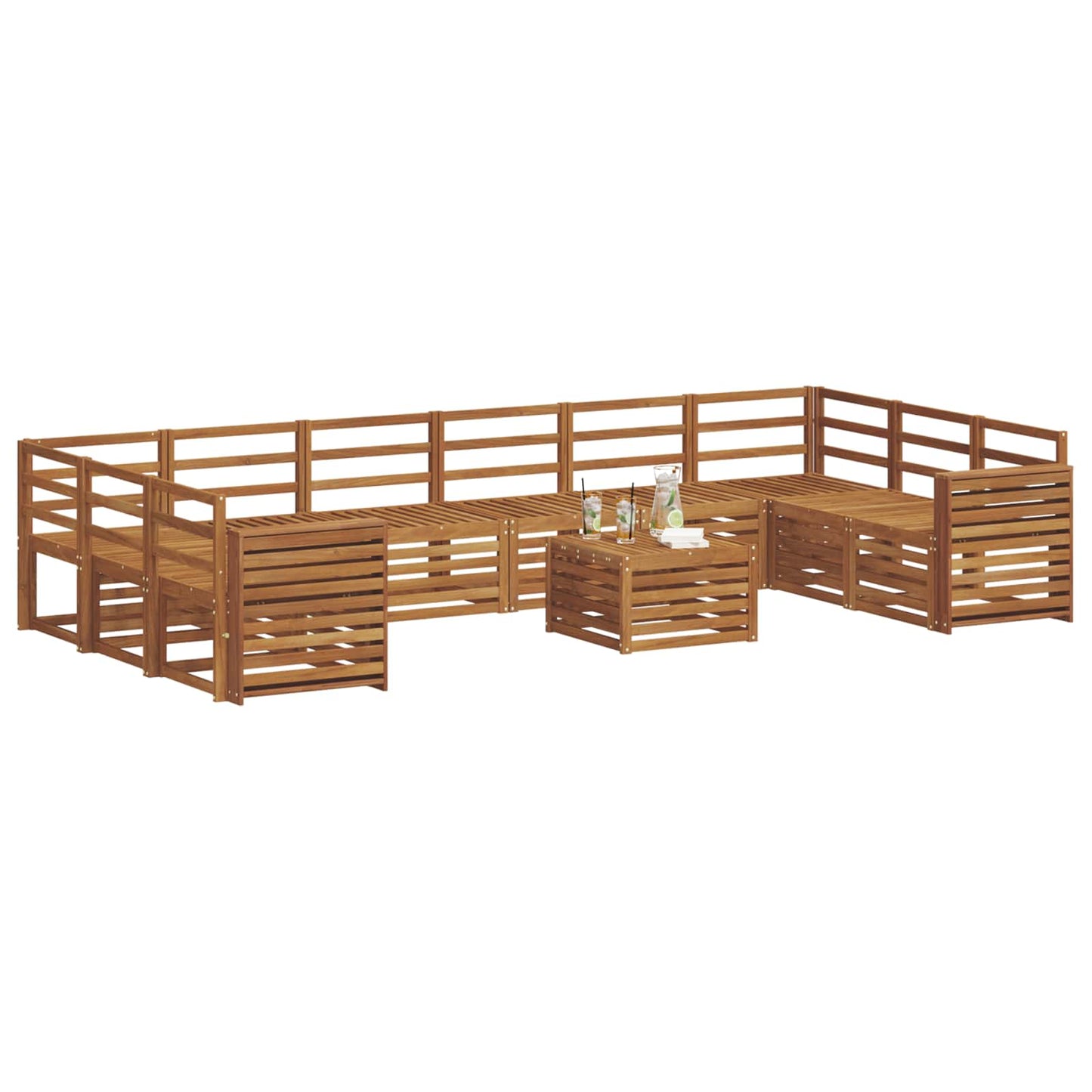 Sofasett Naturlig Solid akasietre vidaXL