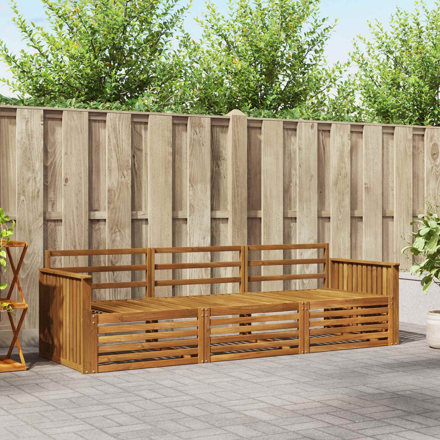 Utendørs sofa-sett 3 pcs Naturlig vidaXL