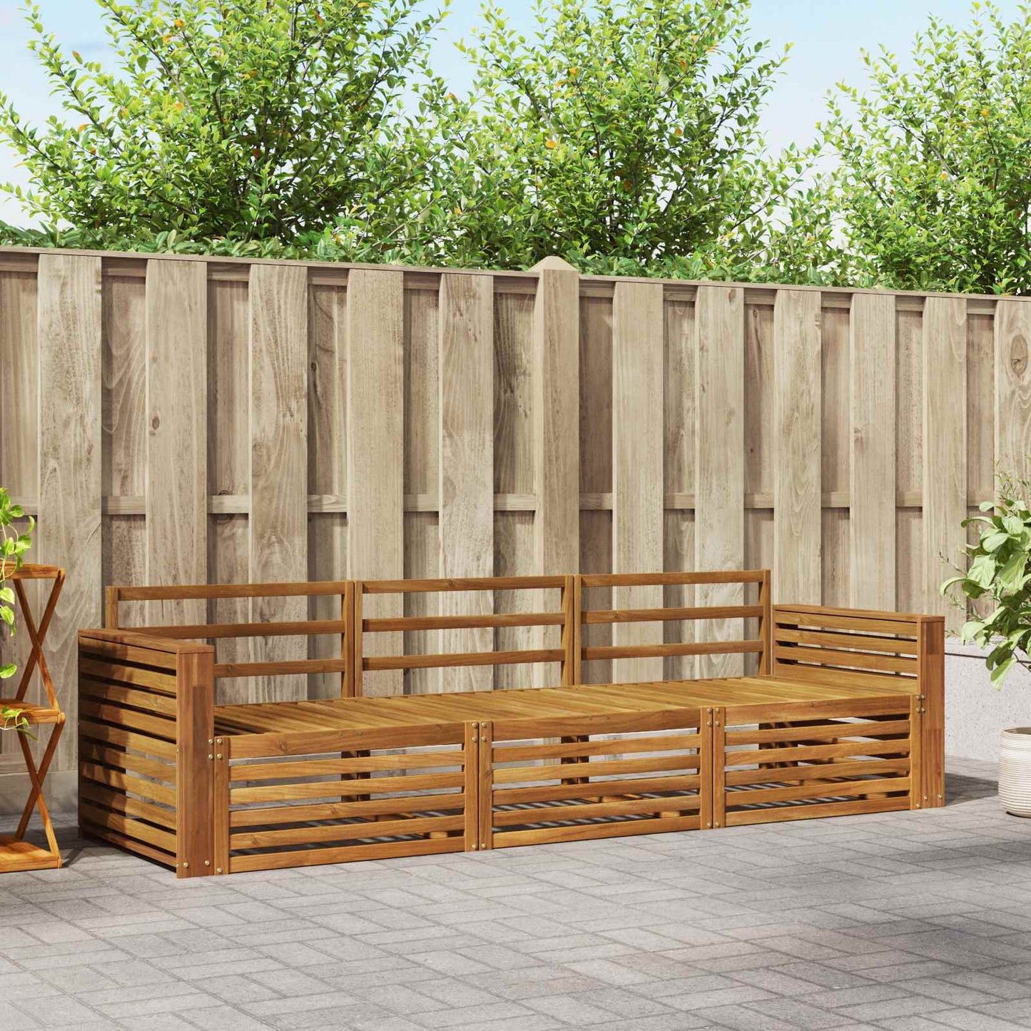 Utendørs sofa-sett 3 pcs Naturlig vidaXL
