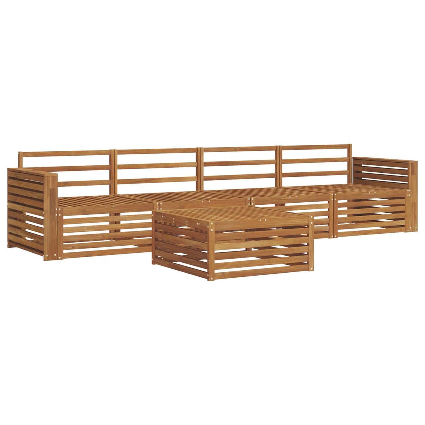 Utendørs sofa-sett 5 pcs Naturlig vidaXL