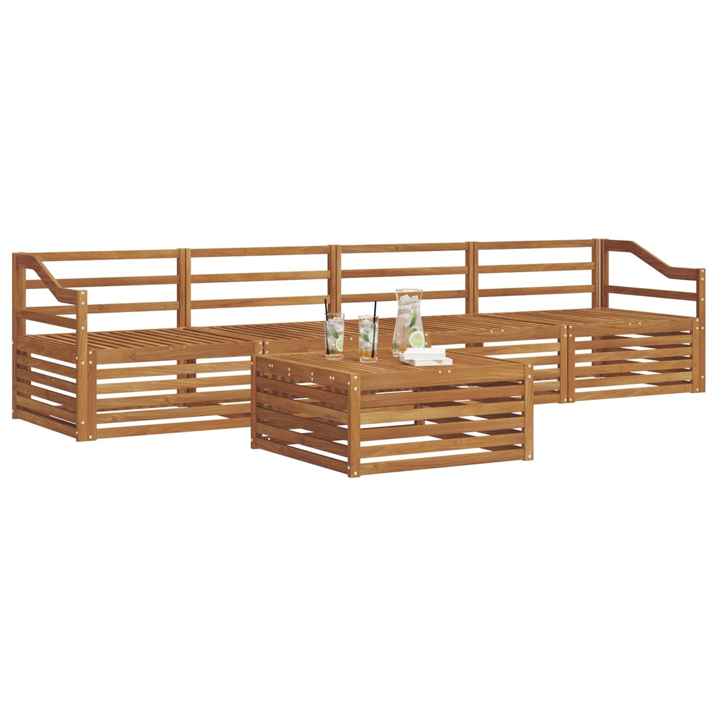 Utendørs sofa-sett 5 pcs Naturlig vidaXL