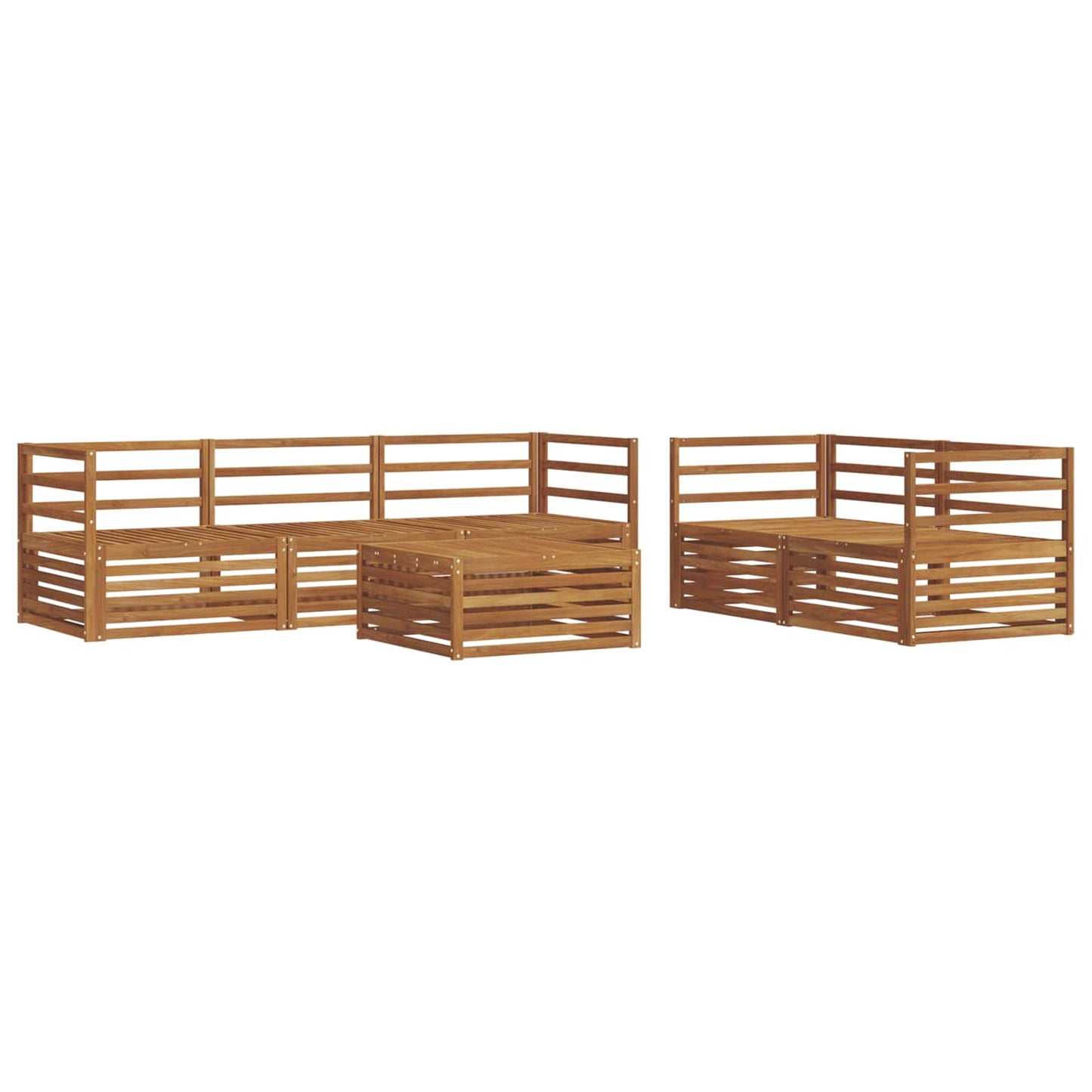 Utendørs sofa-sett 6 pcs Naturlig vidaXL