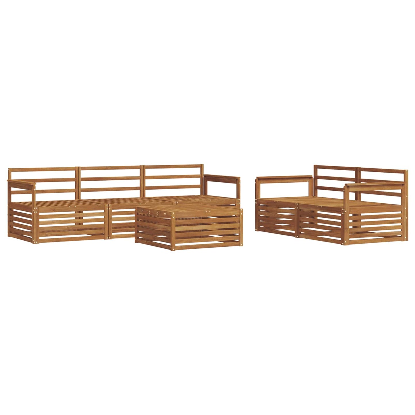 Utendørs sofa-sett 6 pcs Naturlig vidaXL