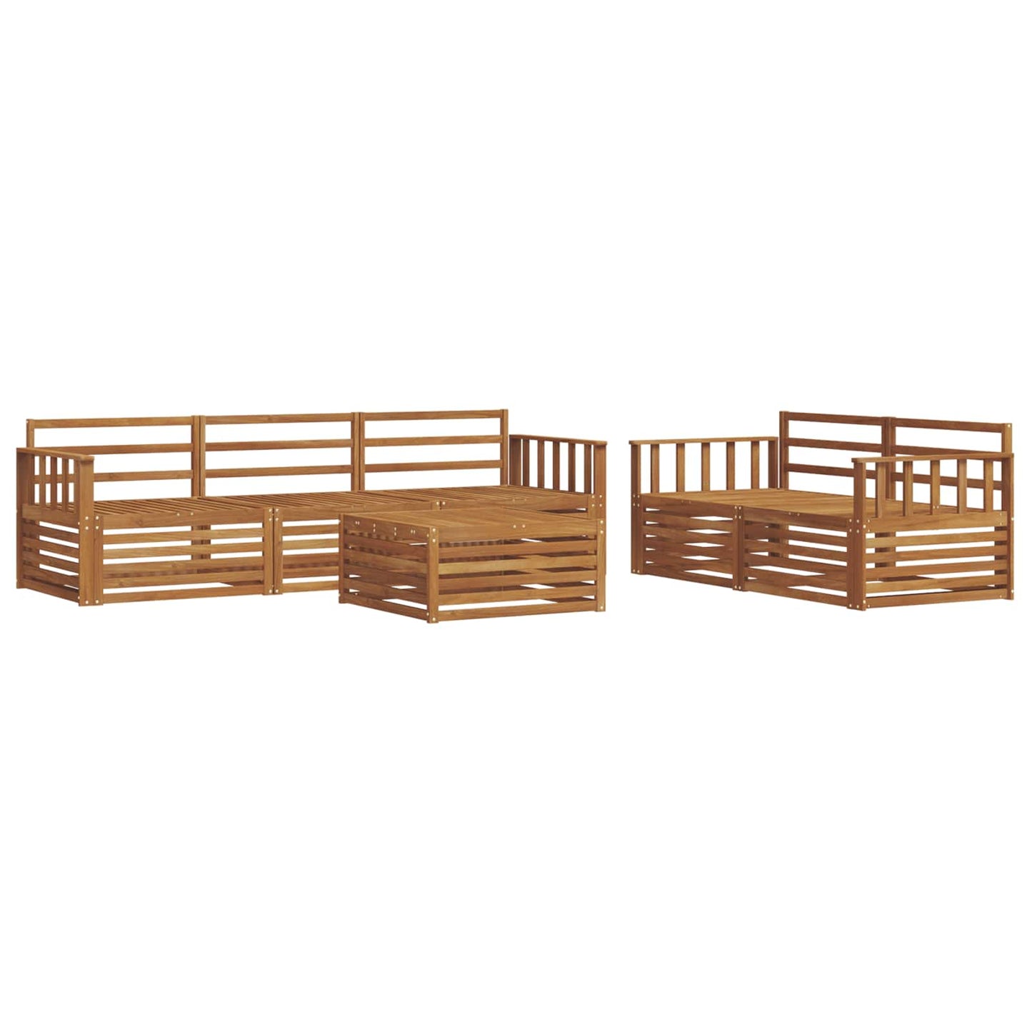 Utendørs sofa-sett 6 pcs Naturlig vidaXL