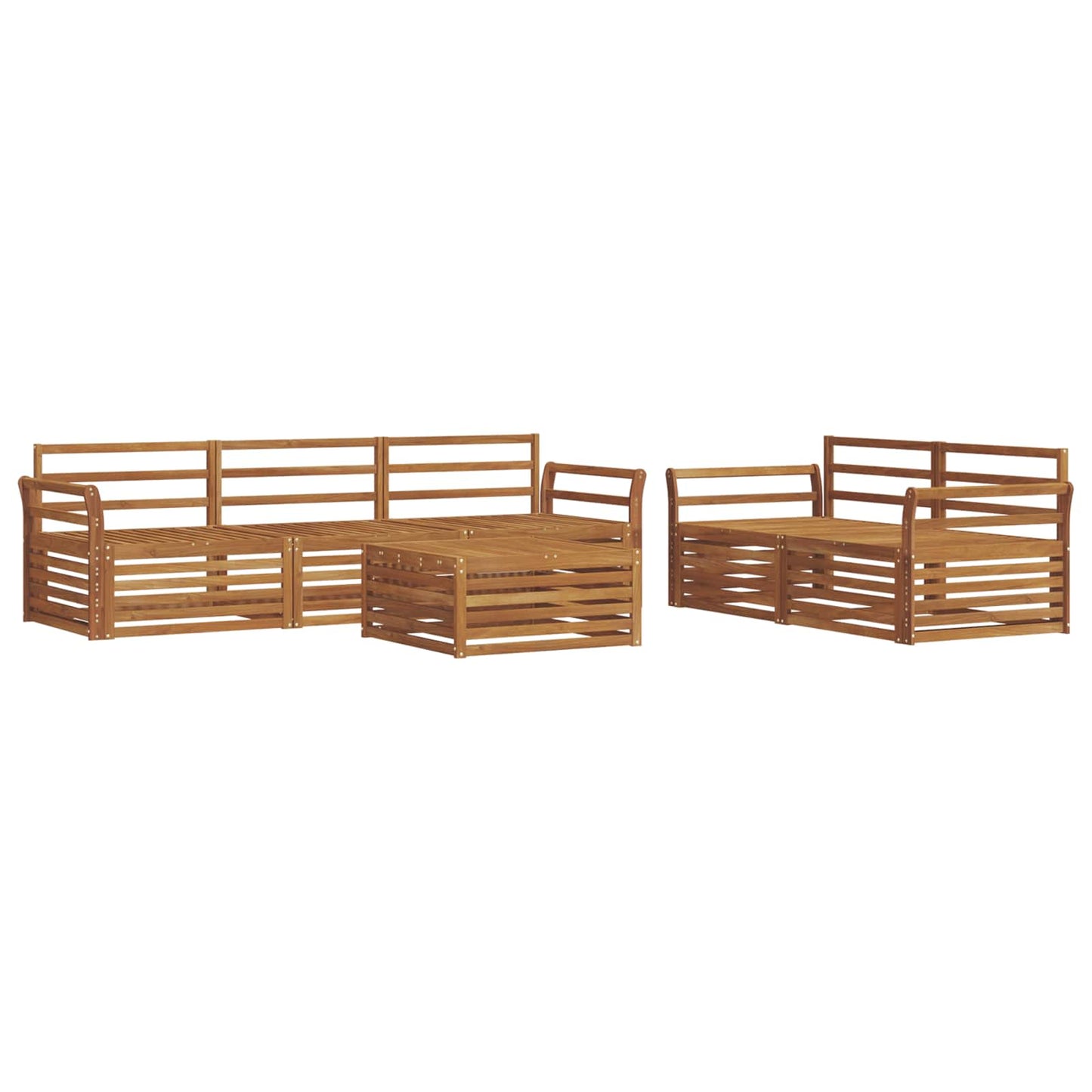 Utendørs sofa-sett 6 pcs Naturlig vidaXL
