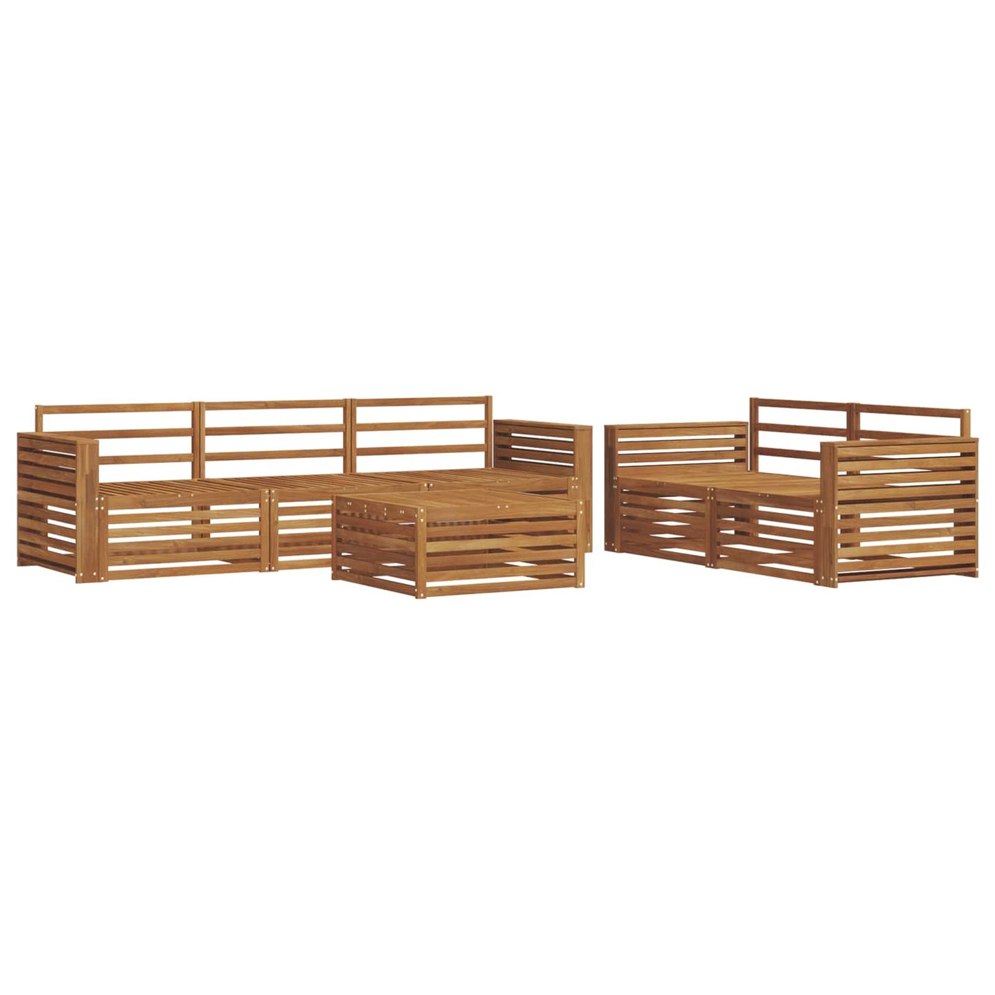 Utendørs sofa-sett 6 pcs Naturlig vidaXL