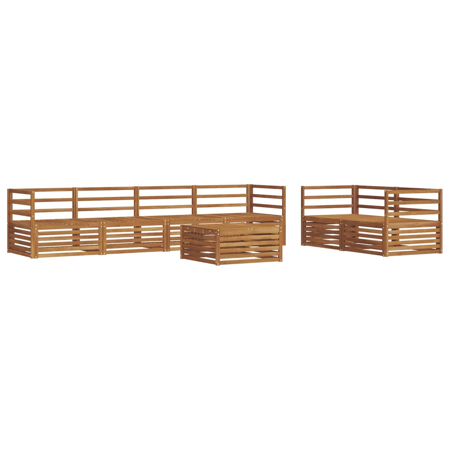 Utendørs sofa-sett 7 pcs Naturlig Solid akasietre