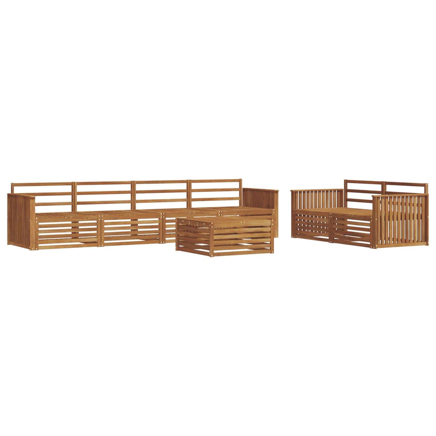 Utendørs sofa-sett 7 pcs Naturlig Solid akasietre