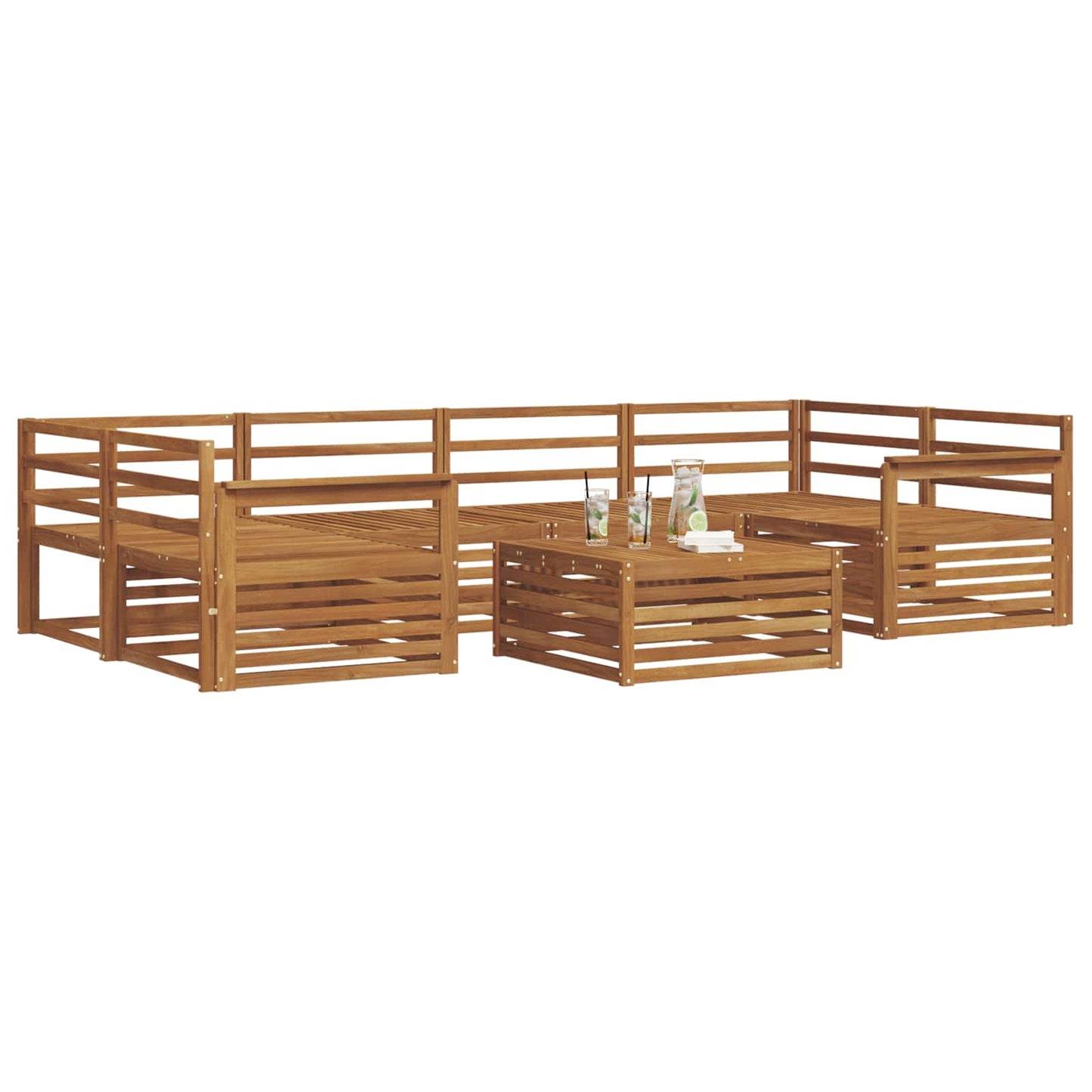 Utendørs sofa-sett 7 pcs Naturlig vidaXL