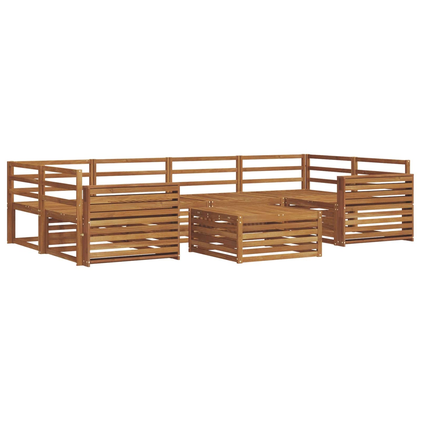 Utendørs sofa-sett 7 pcs Naturlig vidaXL