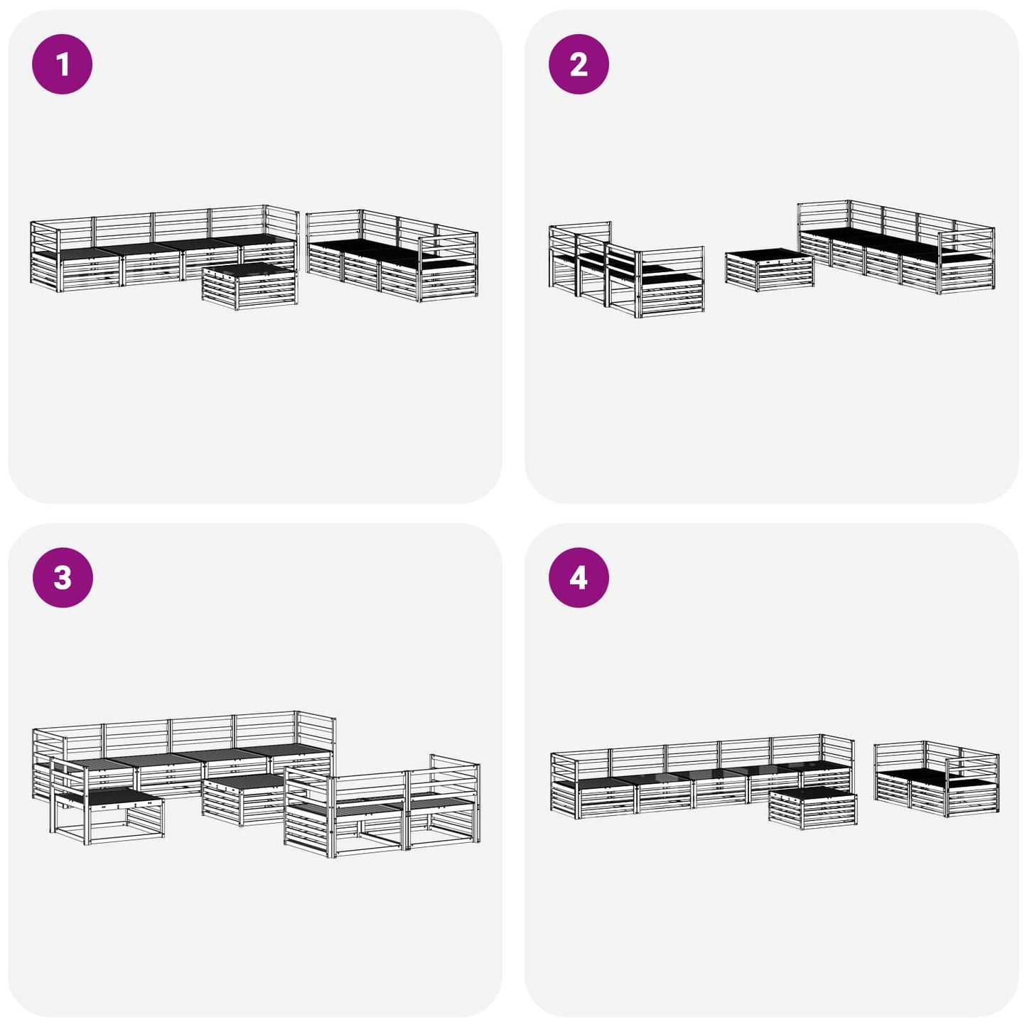 Utendørs sofa-sett 8 pcs Naturlig vidaXL