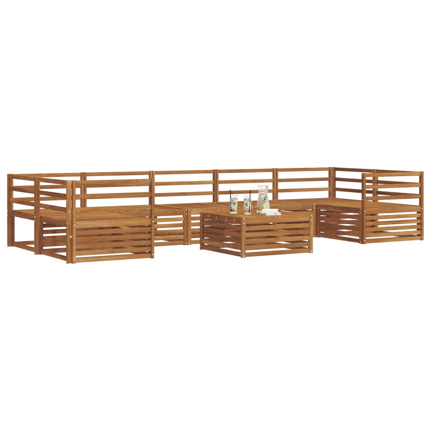 Utendørs sofa-sett 8 pcs Naturlig vidaXL