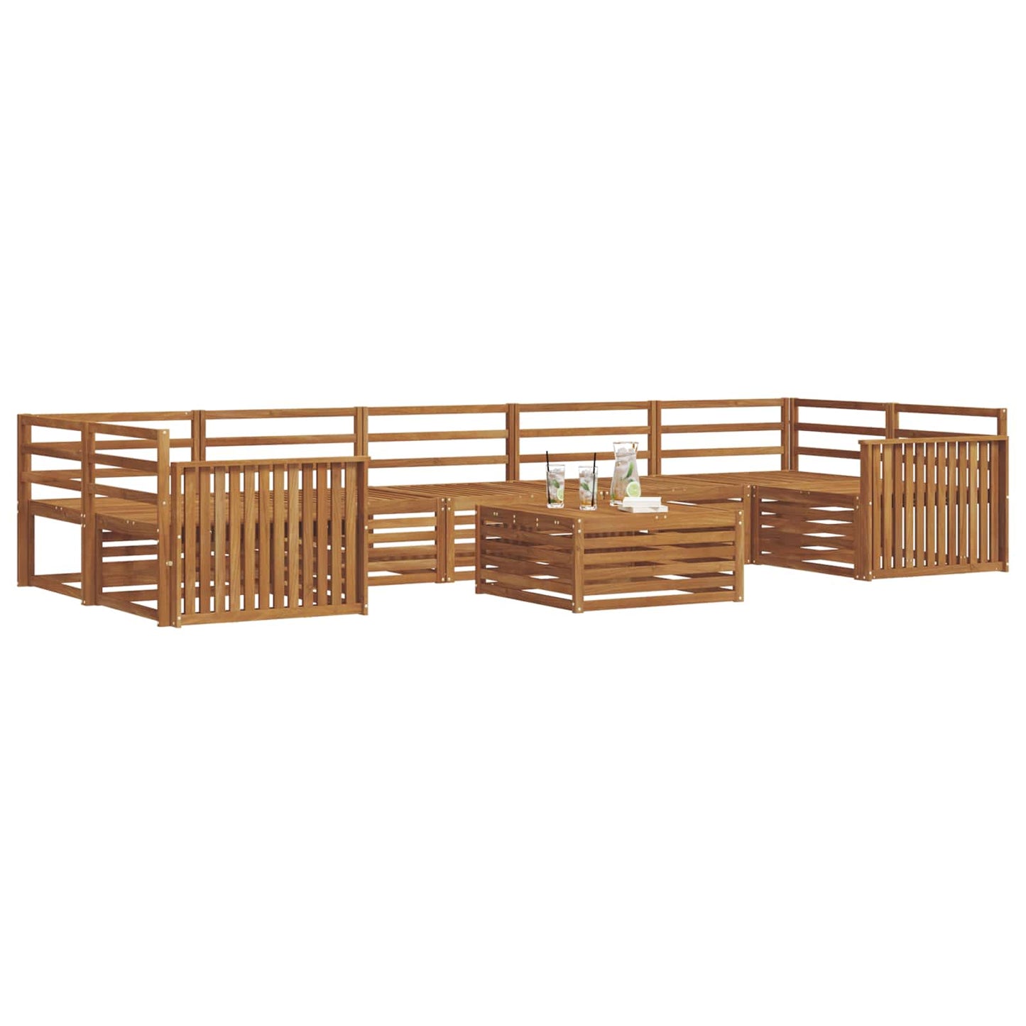 Utendørs sofa-sett 8 pcs Naturlig vidaXL