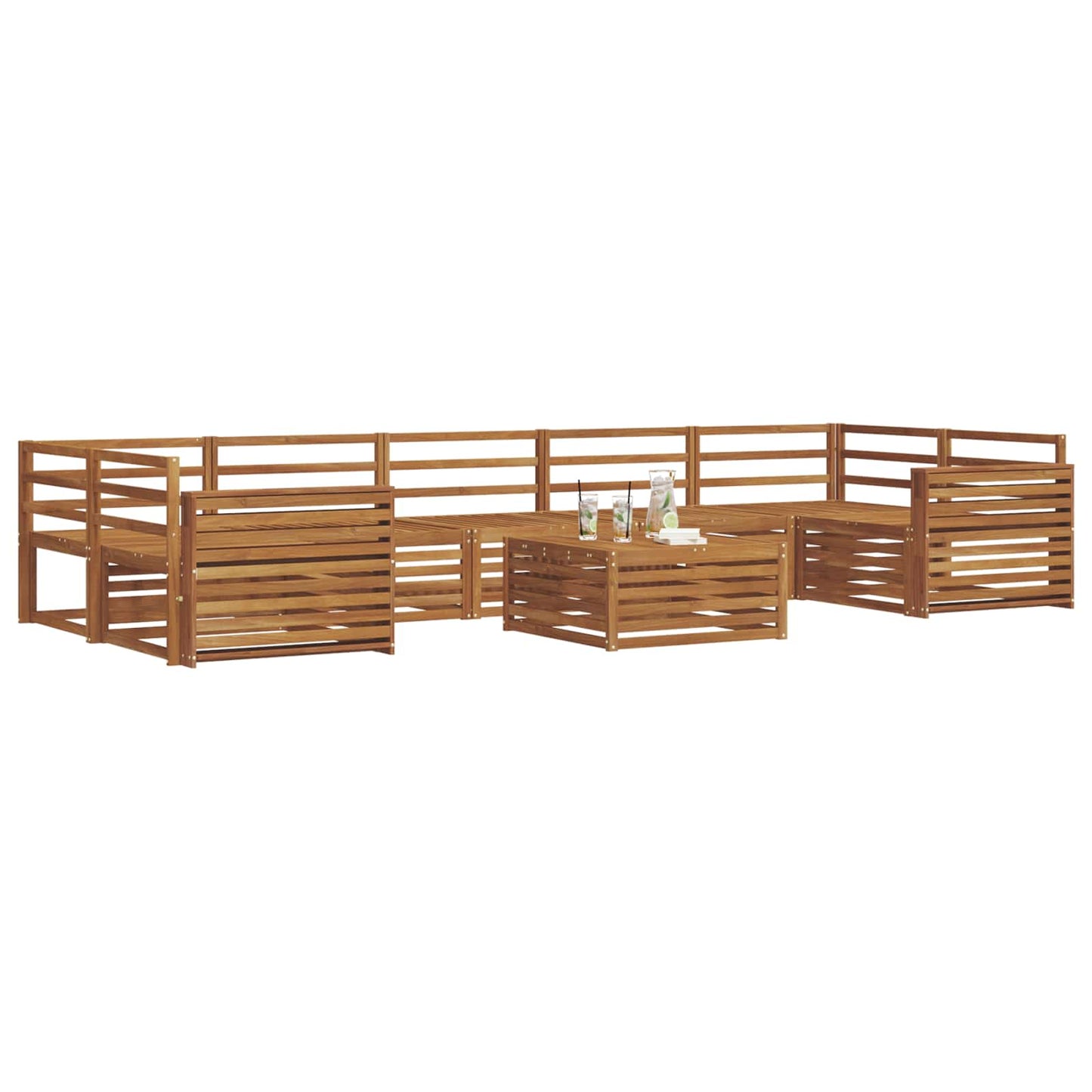 Utendørs sofa-sett 8 pcs Naturlig vidaXL