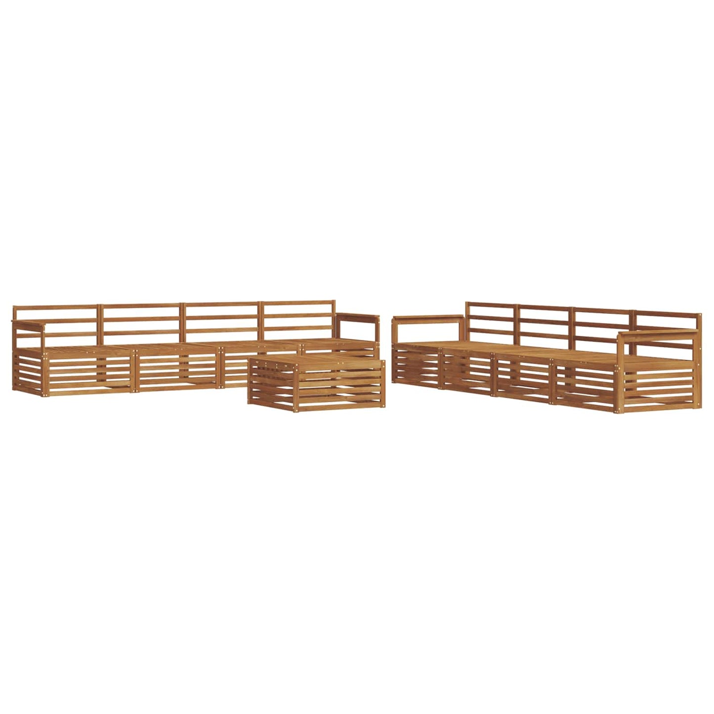 Utendørs sofa-sett 9 pcs Naturlig vidaXL