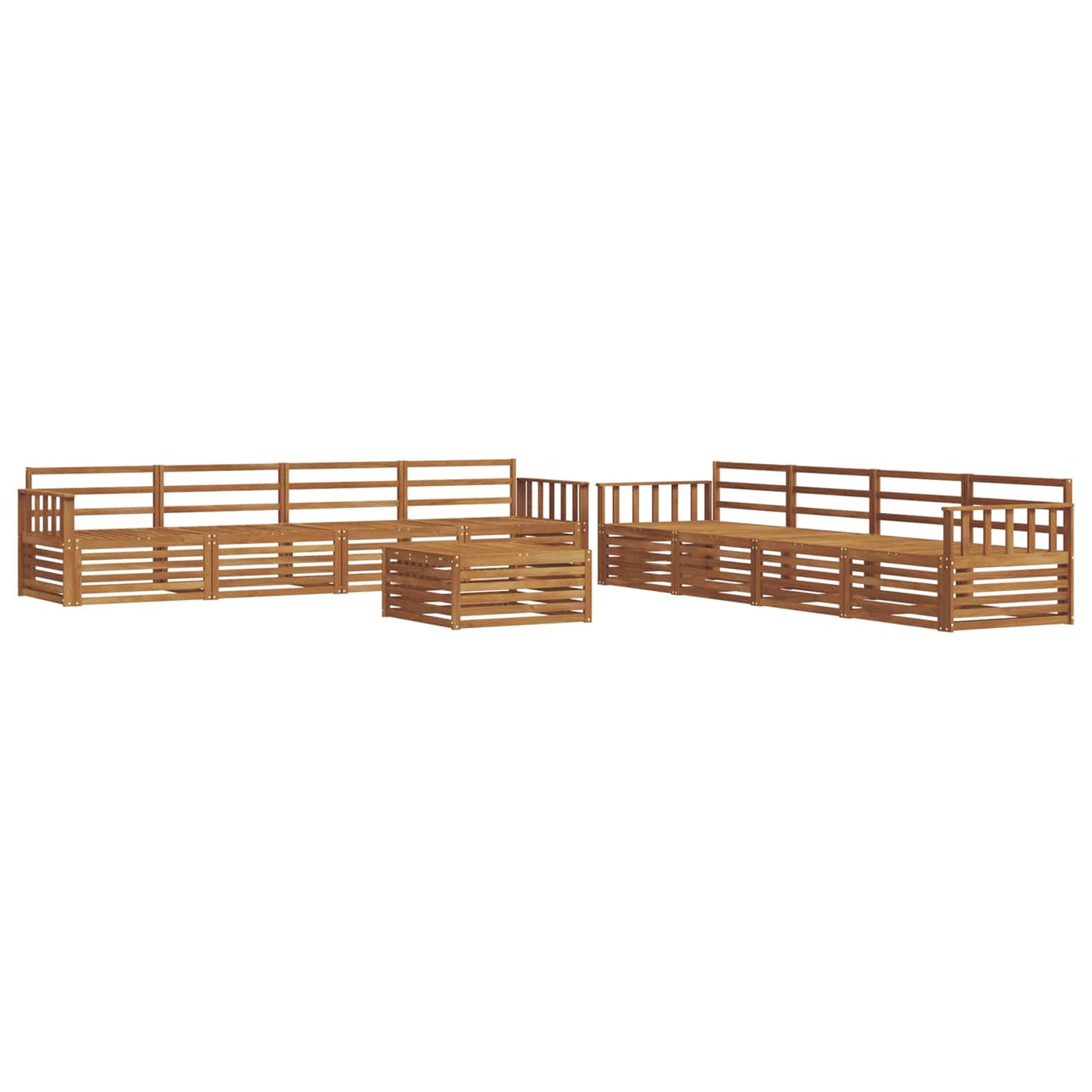 Utendørs sofa-sett 9 pcs Naturlig vidaXL